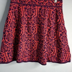 Krimson Klover Small Wool Skirt Elastic Waist Purple and Orange